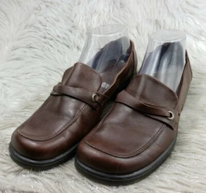 CHEROKEE Brown Leather Slip On Casual Loafers Size 8.5 - Picture 1 of 6
