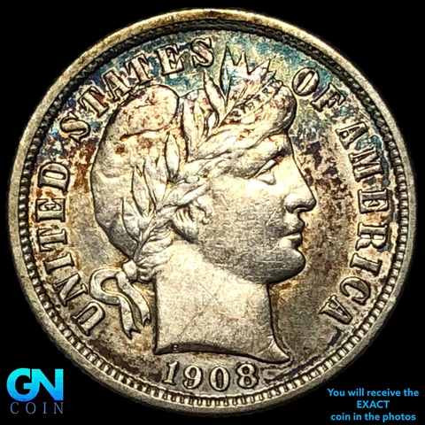 1908 D Barber Dime    #E6135 Cover