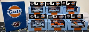 M2 Machines 2025 Complete Set Of 6 Gulf Series with Shelby GT 350 CHASE & Sleeve - Bild 1 von 7