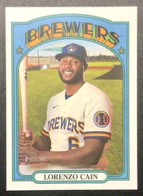 2021 Topps Heritage High Number - #660 Lorenzo Cain - Image 1 of 2