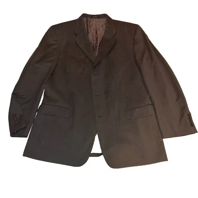 Blazer Abrigo Deportivo Traje Chaqueta Donald J. Trump Para Hombres 42R Rayas Negras 100% Lana Foto 1 de 4