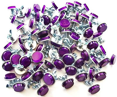 20 PURPLE MINI REFLECTORS LICENSE PLATE MOTORCYCLE BIKE TRUCK TRAILER BB-52076P - Image 1 of 2