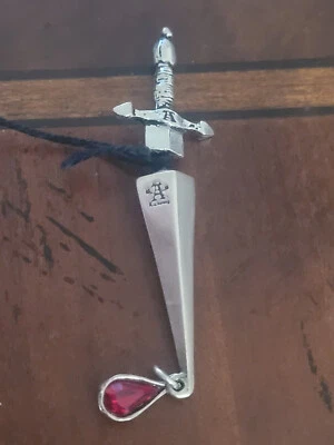 E257 - Cesare's Veto Earring with Red Swarovski Crystal by Alchemy Gothic - Image 1 of 3