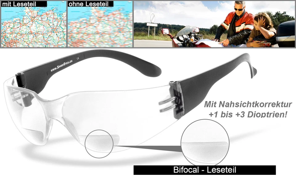Sportbrille mit Sehstärke Fahrradbrille Sonnenbrille Radbrille HSE - SportEyes® - Bild 1 von 4