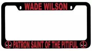 Black METAL Wade Wilson Patron Saint Of The Pitiful License Frame Deadpool 1658 - Picture 1 of 1