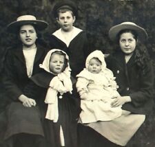 Postcard RPPC family portrait children brothers sisters social history c1905 #53