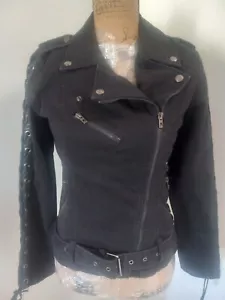 Chaqueta de Moto Daang Goodman Tripp NYC Mujer Negra Gótica Punk Rock Pequeña - Imagen 1 de 8