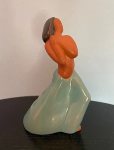 Calif Faience Pottery Jane Fauntz Art Deco Flower Frog Holder Nude Lady 1940's - Picture 1 of 7