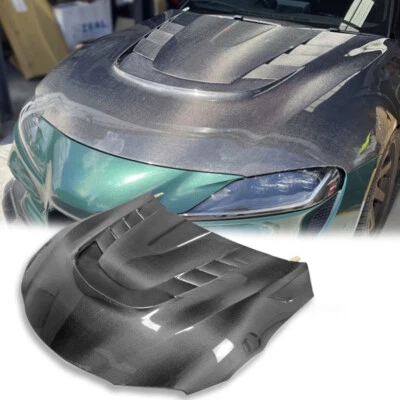 Cubierta de capó de fibra de carbono estilo VRS para Toyota Supra A90 MK5 2019+ Foto 1 de 4