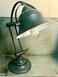 Art Deco Style Vtg Table Desk Lamp Adjustable Arm & Pivoting Shade Ethan Allen? - Picture 1 of 15