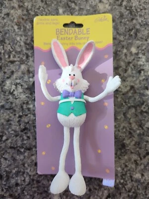 Vintage 1995 Gibson Bendable Easter Bunny 6.5” Gumby Style Toy  Flexible  - Image 1 of 2