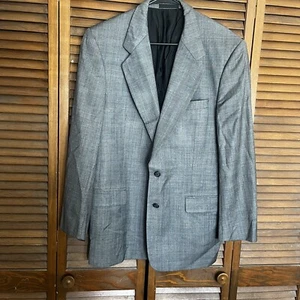 Vintage Men's Check Plaid Gray LOUIS ROTH Blazer Jacket Sport Suit Coat 49 Shoul - Picture 1 of 18