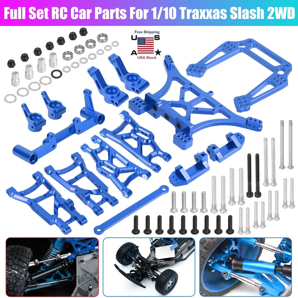 Metal Full Set RC Car Upgrade Parts For 1/10 Traxxas Slash 2WD/Stampede/Rustler - Image 1 of 4