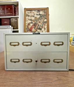 Vintage LUXOR Metal 2 Drawer Cabinet  - Picture 1 of 8