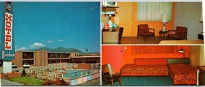 Postcard Montana Bozeman MT Rainbow Motel Multi View Panoramic - Imagen 1 de 2