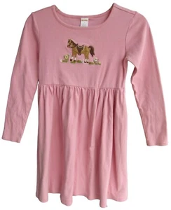 Gymboree Pink Knit Equestrian Dress Pony Horse Embroidery Girls Sz 10 EASTER - Picture 1 of 5