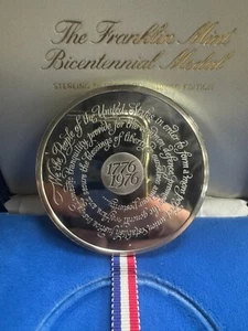 2000 Grains Sterling Silver Proof Limited Ed. Bicentennial Medal Franklin Mint - Picture 1 of 3