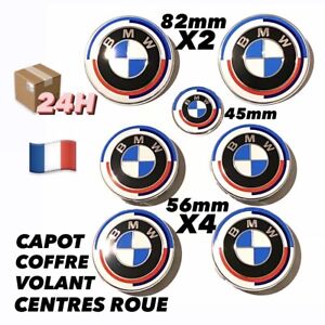 Pack 7 logos BMW M 50e anniversaire Capot Coffre Roues Volant 50eme 50 ans badge