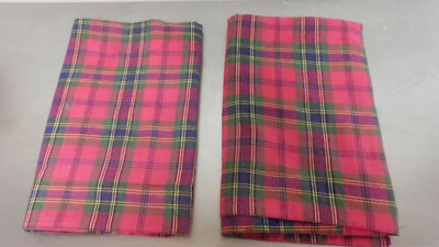 Fundas de almohada estándar a cuadros rojas y verdes Ralph Lauren vintage - 3 disponibles - algodón Foto 1 de 4