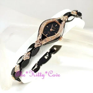 OMAX Chic Scuro Marrone E Oro Rosa, Seiko Movt Swarovski Crystal Orologio JE2008 - Picture 1 of 12