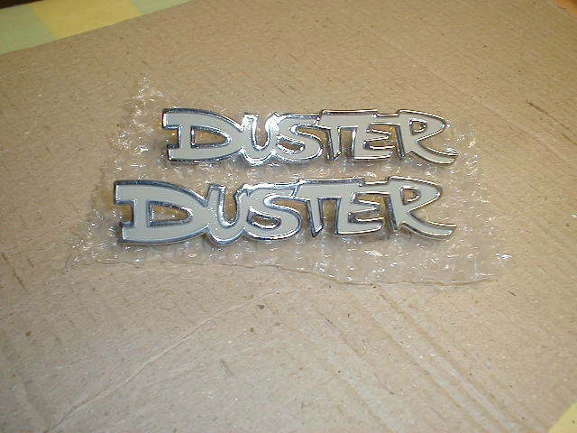 NOS MOPAR 1972-73-74-75-76 PLYMOUTH DUSTER DUSTER 340 360 FENDER NAMEPLATES - Image 1 of 1