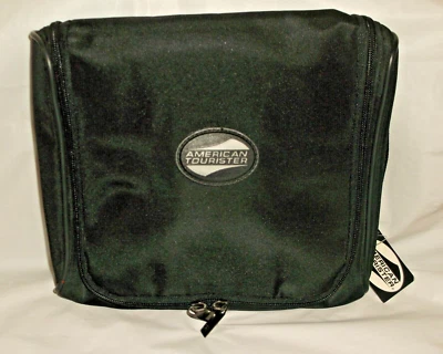 NWT American Tourister Black Nylon Hanging Toiletry Travel Bag 8" X 10" X 2.5" - Image 1 of 4