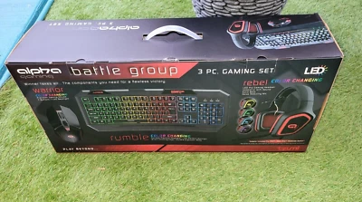 Tzumi Alpha Gaming Battle Group 3 Pieces Keyboard Mouse Headset For PC Console - Image 1 of 4
