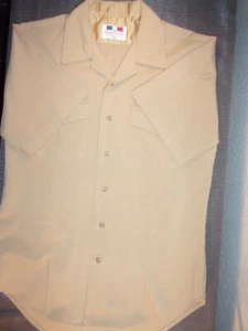 FLYING CROSS ARMY KHAKI/TAN VIETNAM ERA UNIFORM SHORT SLEEVE SHIRT SIZE MEDIUM - Picture 1 of 11