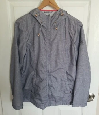 ZeroXposur Gris Mujer Cremallera Frontal Chaqueta de Lluvia Capucha Pequeña Ligera Cortavientos Foto 1 de 4