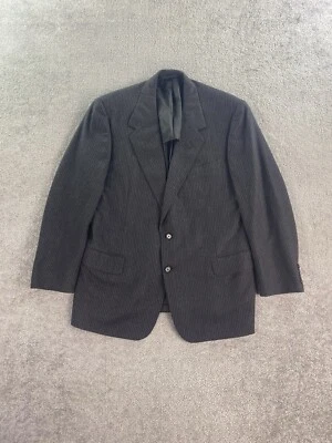 Винтажный Oxxford одежды костюм куртка 44 R серый шерсти твид в полоску роскошь дизайнер - Изображение 1 из 4