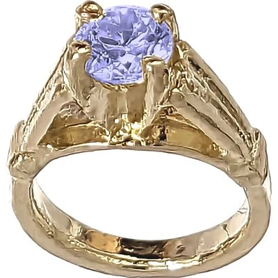 14K желтое золото синтетический декабрь камень ребенка кольцо подвеска - Изображение 1 из 2