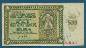 500 Kuna 1941. Croatian banknotes, WW2 ! - Picture 1 of 2