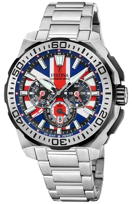 New Limited Edition Festina Chronograph Bike Union Jack Watch 200m Free Strap - Image 1 of 4