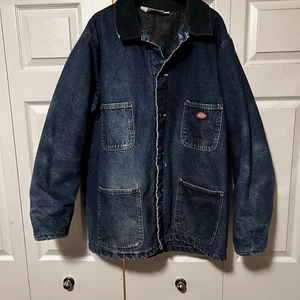Chaqueta de mezclilla vintage Dickies forrada con manta para tareas cuello de pana talla 50 20697 - Imagen 1 de 17