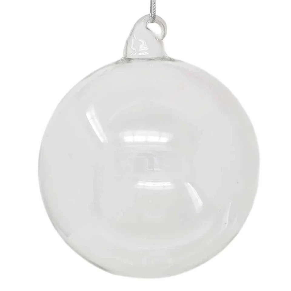 Pallina di Natale in vetro trasparente 14cm - Immagine 1 di 1