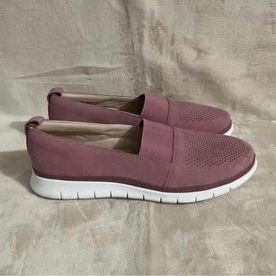 Zapatos sin cordones Vionic Roxan talla 11 anchos cuero rosa francés nobuck nuevos con defecto Foto 1 de 4