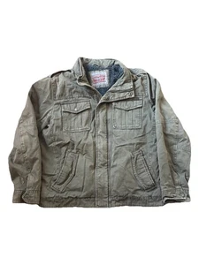 Levi's Men's Medium Olive Green Field Rugged Combat Jacket Outdoors Sherpa Lined - Picture 1 of 8