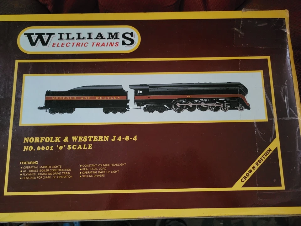 WILLIAMS ELECTRIC TRAINS NORFOLK & WESTERN NO 6601 BRASS Engine and Coal Car - Image 1 of 4