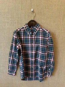 Ralph Lauren Boys Green Holiday Plaid Button Up Shirt Size 7 - Picture 1 of 3