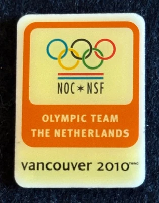 ИЗЯЩНЫЙ 2010 ВАНКУВЕР ЗИМНИЕ ОЛИМПИЙСКИЕ ИГРЫ - НИДЕРЛАНД NOC ЗНАЧОК - Изображение 1 из 2