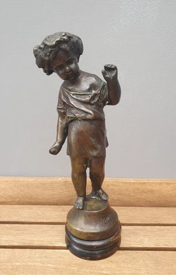 Bronze Figur Junge Auguste Moreau Frankreich Art Deco - Bild 1 von 4
