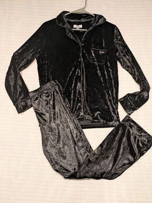 Набор пижам Nicole Miller черные леопардовые пятна с тиснением небольшие брюки - Изображение 1 из 4