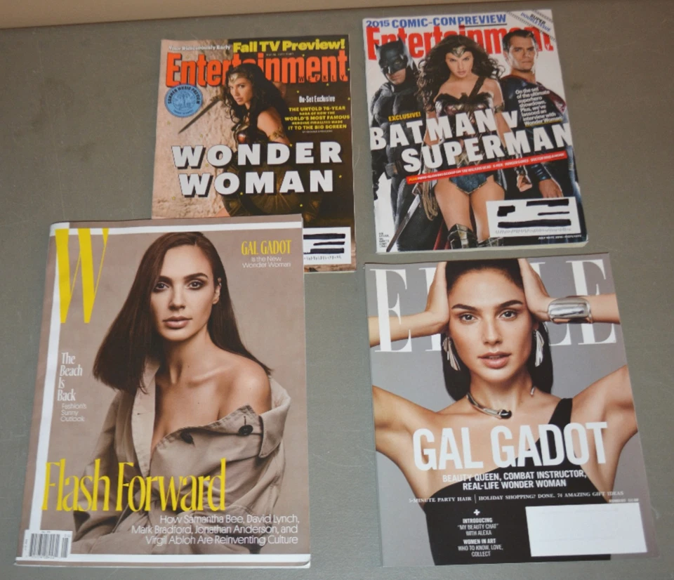 4 magazine lot - Gal Gadot - W, EW, Elle Foto 1 de 1