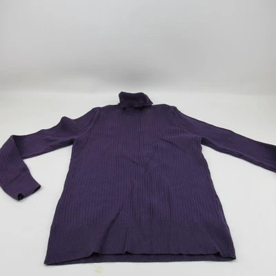 Top de mujer Merona cuello alto manga larga mezcla de algodón tejido acanalado XXL púrpura Foto 1 de 4