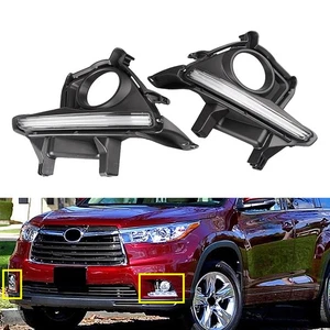LED DRL Daytime Running Light Fog Lamp Fit Toyota Highlander 2014-2016 DC 12V - Picture 1 of 11