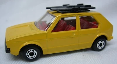 Lesney Matchbox SF #7 VW Golf, yellow body, black base, red interior, clear wind - Image 1 of 4
