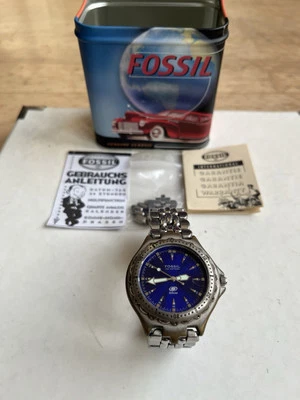 Fossil Blue Herrenuhr AM-3067 - Edelstahl Wasserdicht Neue Batterie L)19,5/21 cm - Bild 1 von 3