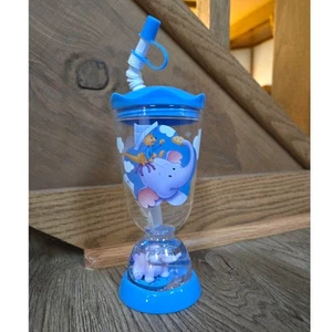 New Disney Winnie The Pooh Huffalump Snow Globe Tumbler Cup Kids With Straw - Picture 1 of 3