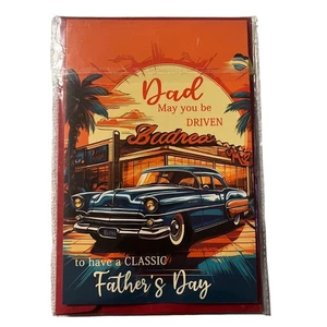 Vatertagskarte Retro Auto Papa Mögest du zum klassischen Vatertag gefahren werden - Bild 1 von 2