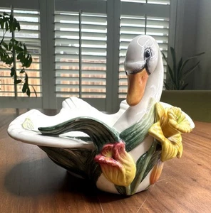 Tulip Swan FITZ & FLOYD Decorative Candy Bowl/ Trinket Dish Vintage Read - Picture 1 of 9